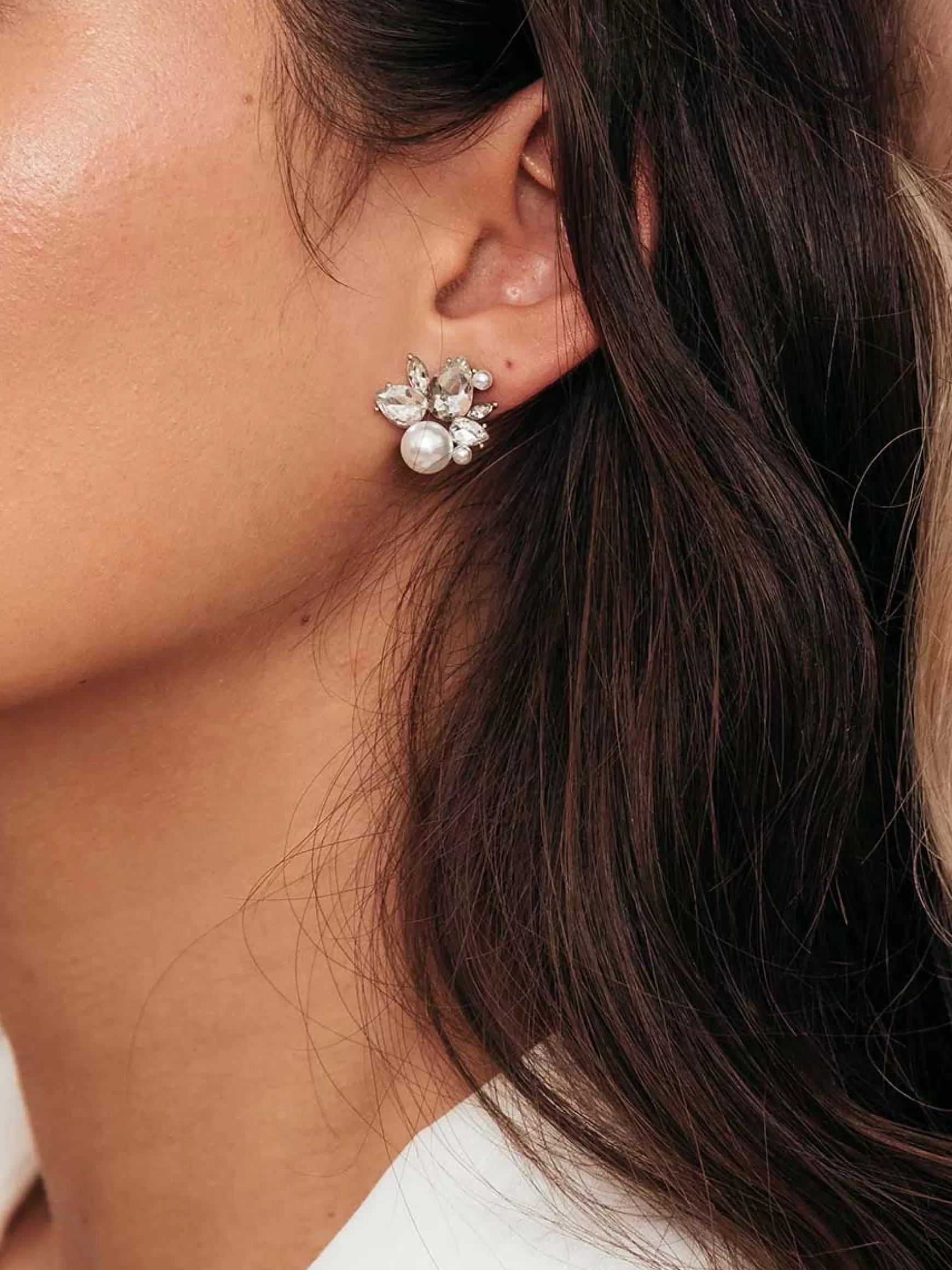 Shop Bordeaux Studs Silver Jewelry