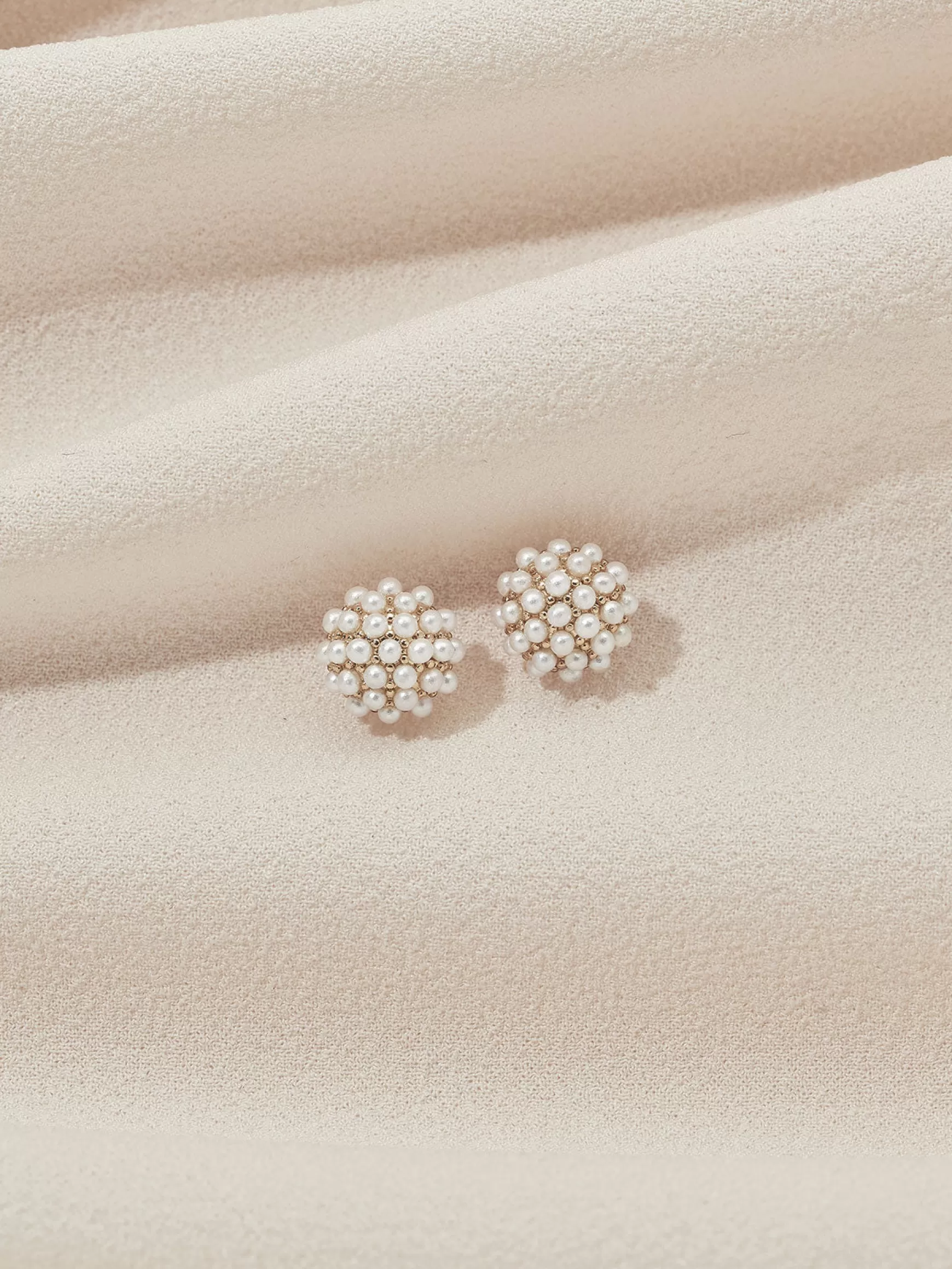 Shop Mini Pearl Pave Studs Small Earrings