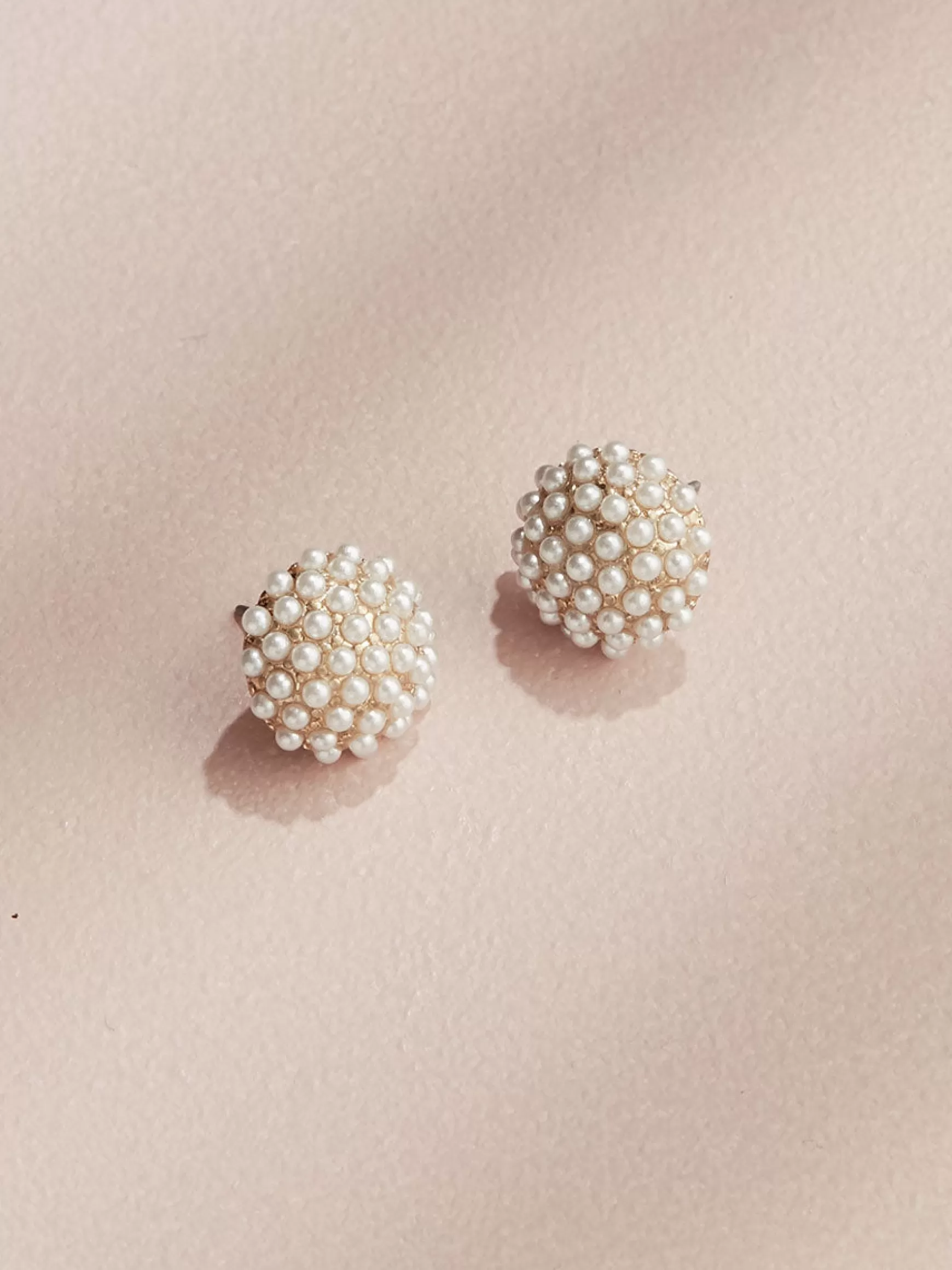 New Pearl Pave Studs Gold Jewelry