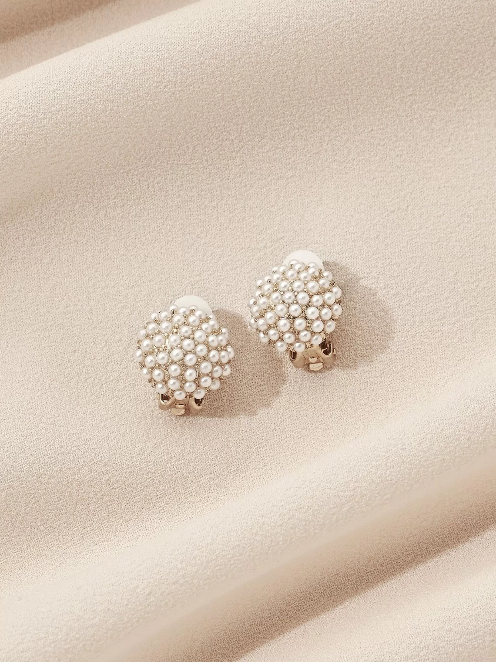 Flash Sale Pearl Pave Studs (Clip-Ons) Stud Earrings